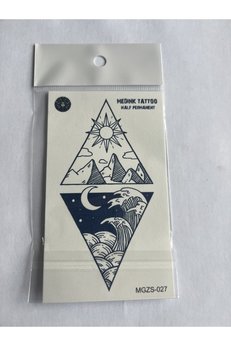 Airbrush Tattoo Dalga 11X8 Cm Yarı Kalıcı Geçici Dövme Yapıştırma Dövme