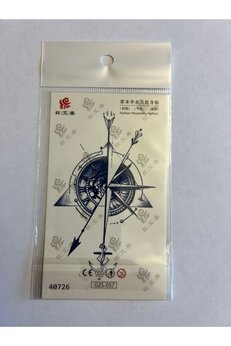 Airbrush Tattoo Pusula Minimal Yarı Kalıcı Hayalet Geçici Dövme Yapıştırma Dövme