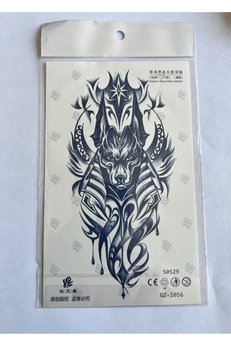 Airbrush Tattoo Antik Köpek 18X11 Cm Yarı Kalıcı Geçici Dövme