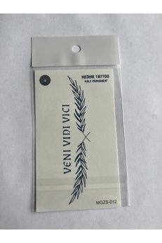 Airbrush Tattoo Veni Vidi Vici 11X8 Cm Yarı Kalıcı Geçici Dövme Yapıştırma Dövme