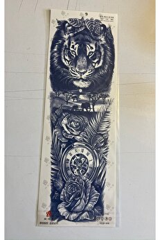Ai̇rbrush Tattoo Kaplan 3 Hafta Kalıcı Tam Kol Bacak Kaplama Yapıştırma Geçi̇ci̇ Dövme 46 Cm