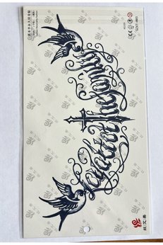 Airbrush Tattoo Büyük Boy Yazı Göğüs Sırt İçin 28X15 Cm Gzxt-003 Yarı Kalıcı Geçici Dövme