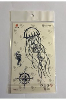 Airbrush Tattoo Deniz Anası 18X11 Cm 1 Ay Kalıcı Geçici Dövme Yapıştırma Dövme