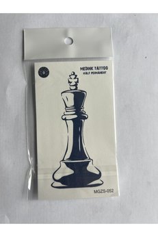 Airbrush Tattoo Satranç Minimal 11X8 Cm Yarı Kalıcı Geçici Dövme Yapıştırma Dövme