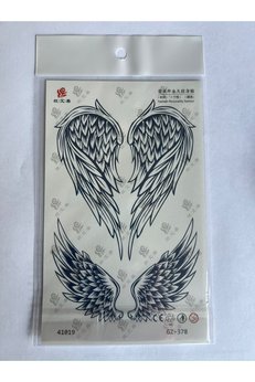 Airbrush Tattoo Kanat 18X11 1 Aylık Yarı Kalıcı Yapıştırma Geçici Dövme