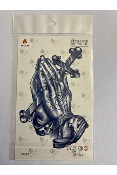 Airbrush Tattoo Dua Haç 18X11 Cm 1 Aylık Yarı Kalıcı Yapıştırma Geçici Dövme