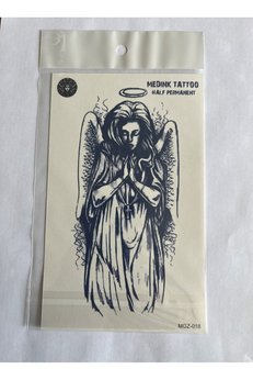 Airbrush Tattoo Melek 18X11 Cm Yarı Kalıcı Hayalet Geçici Dövme Yapıştırma Dövme