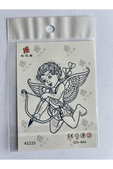 Airbrush Tattoo Melek Minimal 11X8 Cm Yarı Kalıcı Geçici Dövme Yapıştırma Dövme
