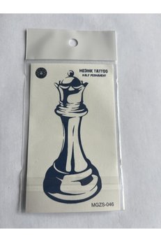 Airbrush Tattoo Kale Satranç 11X8 Cm Yarı Kalıcı Geçici Dövme Yapıştırma Dövme