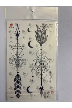 Airbrush Tattoo Ok Ve Göz 18X11 Cm 1 Aylık Yarı Kalıcı Yapıştırma Geçici Dövme