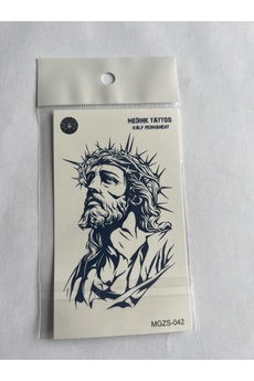 Airbrush Tattoo Mesih İsa 11X8 Cm Yarı Kalıcı Geçici Dövme Yapıştırma Dövme