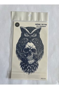 Airbrush Tattoo Baykuş 18X11 Cm Yarı Kalıcı Hayalet Geçici Dövme Yapıştırma Dövme