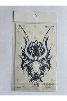 Airbrush Tattoo Ejderha 1 Aylık Yarı Kalıcı Yapıştırma Geçici Dövme