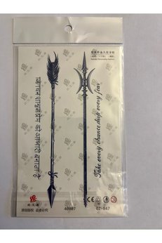 Airbrush Tattoo Ok Ve Mızrak 18X11 Cm 1 Aylık Yarı Kalıcı Yapıştırma Geçici Dövme