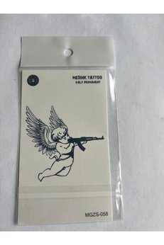 Airbrush Tattoo Melek 11X8 Cm Yarı Kalıcı Geçici Dövme Yapıştırma Dövme