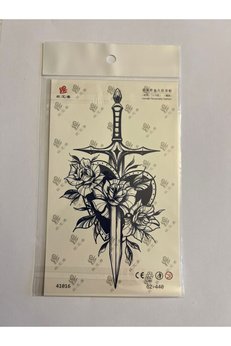 Airbrush Tattoo Kılıç 18X11 Cm 1 Ay Kalıcı Geçici Dövme Yapıştırma Dövme