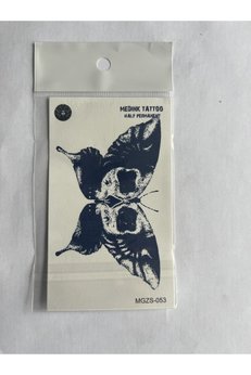 Airbrush Tattoo Kelebek Minimal 11X8 Cm Yarı Kalıcı Geçici Dövme Yapıştırma Dövme
