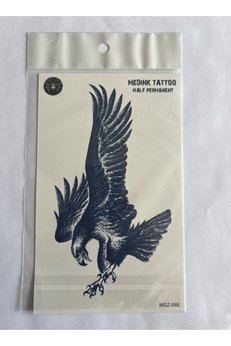 Airbrush Tattoo Kartal 18X11 Cm Yarı Kalıcı Hayalet Geçici Dövme Yapıştırma Dövme