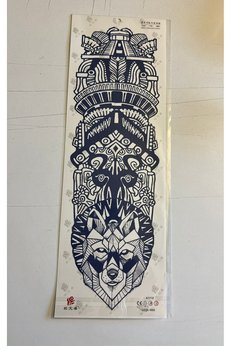 Airbrush Tattoo Kurt 3 Hafta Kalıcı Tam Kol Bacak Kaplama Yapıştırma Geçici Dövme 46 Cm