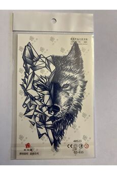 Ai̇rbrush Tattoo Tri̇bal Kurt 18X11 Cm 1 Aylık Yarı Kalıcı Yapıştırma Geçi̇ci̇ Dövme