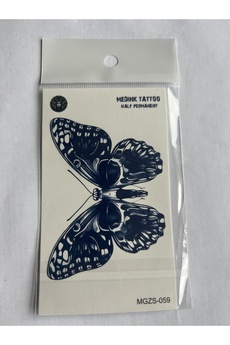 Airbrush Tattoo Kelebek Minimal 11X8 Cm Yarı Kalıcı Geçici Dövme Yapıştırma Dövme