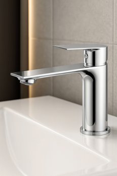 KUSTAR Lüks Krom Sabit Aç Kapa Kısa Lavabo Bataryası – Su Tasarruflu Dayanıklı Modern Tasarım