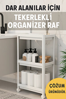 gizmurstore Çok Amaçlı Tekerlekli Raf Arabası – Dar Alanlar İçin Pratik Depolama Çözümü