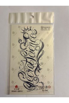 Airbrush Tattoo Yazılı 18X11 Cm 1 Ay Kalıcı Kalıcı Geçici Dövme Yapıştırma Dövme