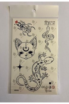 Airbrush Tattoo Kertenkele 18X11 Cm 1 Ay Kalıcı Geçici Dövme Yapıştırma Dövme