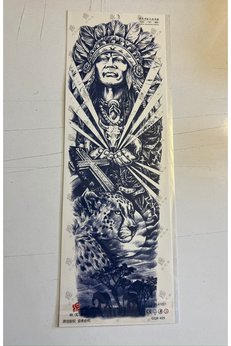 Airbrush Tattoo Kızıl Derili 3 Hafta Kalıcı Tam Kol Bacak Kaplama Yapıştırma Geçici Dövme 46 Cm
