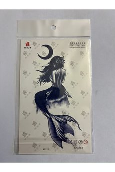 Airbrush Tattoo Deniz Kızı 18X11 Cm 1 Aylık Yarı Kalıcı Yapıştırma Geçici Dövme