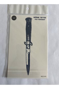 Airbrush Tattoo Bıçak 18X11 Cm Yarı Kalıcı Hayalet Geçici Dövme Yapıştırma Dövme