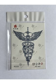 Airbrush Tattoo Kılıç Kanat Minimal 11X8 Cm Yarı Kalıcı Geçici Dövme Yapıştırma Dövme