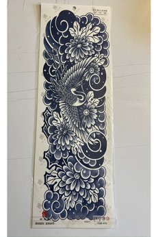 Airbrush Tattoo Çiçekler 3 Hafta Kalıcı Tam Kol Bacak Kaplama Yapıştırma Geçici Dövme 46 Cm