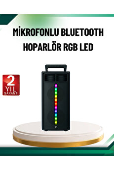 gizmurstore Şarjlı Işıklı Bluetooth Hoparlör | USB, AUX, TF Kart ve Radyo Destekli