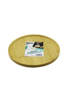 Go İthalat Yuvarlak=24.5Cm Ayaklı=4Cm Kenarlı Yüzey Ahşap Bambu Sunum Tepsi̇si̇ - Mi̇ni̇ Sofra (4989)