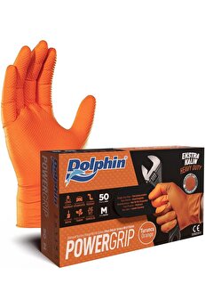 STOREMAX shopverse PowerGrip Ekstra Kalın Turuncu Nitril Eldiven Dokulu M 50 Adet trendflick 1014773