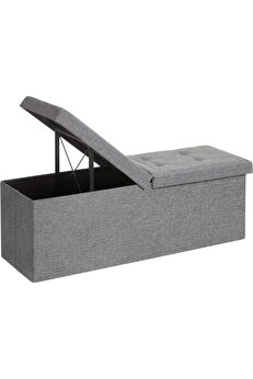 STOREMAX Depolama Alanlı Tabure, 110 x 38 x 38 cm, 300 kg'a Kadar Dayanıklı, Açık Gri LSF71G 978262
