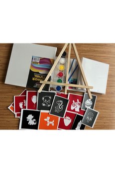 Airbrush Tattoo Hobi Stencil Boyama Etkinlik Seti 3 Tuval Şovale 30 Stencil Boya Ve Fırça Seti