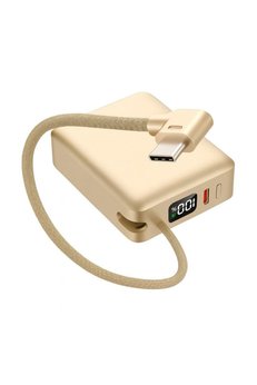 Evimdeyokyok 10.000Mah Lcd Göstergeli Type-C Giriş &Amp Çıkışlı 20W Dahili Type-C Kablolu Powerbank