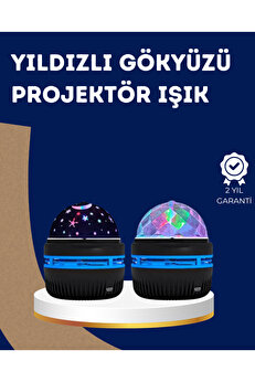 Toptan Bulurum 360° Dönen Galaxy Projektörlü Gece Lambası – Yıldızlı Gökyüzü Efekti
