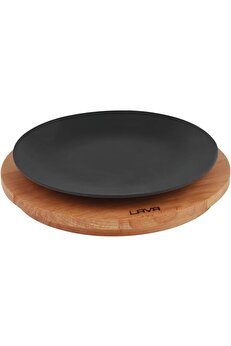 STOREMAX shopverse Döküm Yuvarlak Tabak, Çap 21 Ahşap Altlıklı - LV AS 168 trendflick 1014773