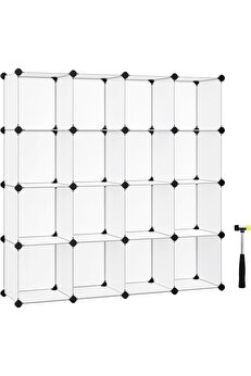 STOREMAX shopverse Ayakkabı Rafı 15 Küp, Plastik Raf, 153 x 31 x 153 cm, Beyaz LPC44L trendflick 1014773