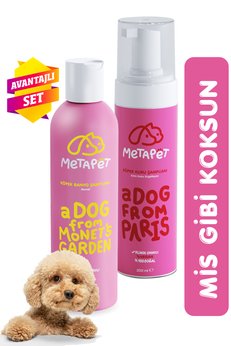 Metapet Köpek Kokusu Giderici Bakım Seti Kuru Köpük Ve Doğal Çiçek Esanslı Tüy Sağlığı Banyo Şampuanı