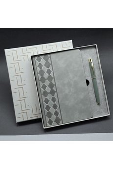 Evimdeyokyok Kutulu Gri Defter Ve Metal Kalem Seti