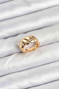 Evimdeyokyok Gold Renk Bombeli Sarmal Yüzük Tj-Byk3908