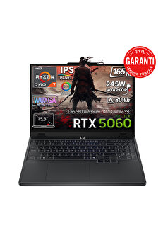 Lenovo Legion 5 15AHP10 AMD Ryzen 7 260 24GB 1TB SSD RTX 5060 8GB 15.3" Wuxga IPS 165Hz Freedos 83M00070TR