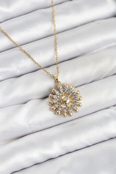 Evimdeyokyok 316L Çelik Zincir Gold Renk Güneş Model Kadın Kolye Tj-Bko10605