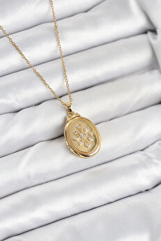 Buti̇k 316L Çeli̇k Zi̇nci̇r Gold Renk Kapaklı Açılabi̇li̇r Model Kadın Kolye