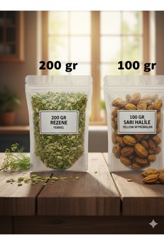 Bade Shop Rezene Ve Sarı Halile Seti | 200 Gr Rezene + 100 Gr Sarı Halile | –Doğal, Katkısız, Taze